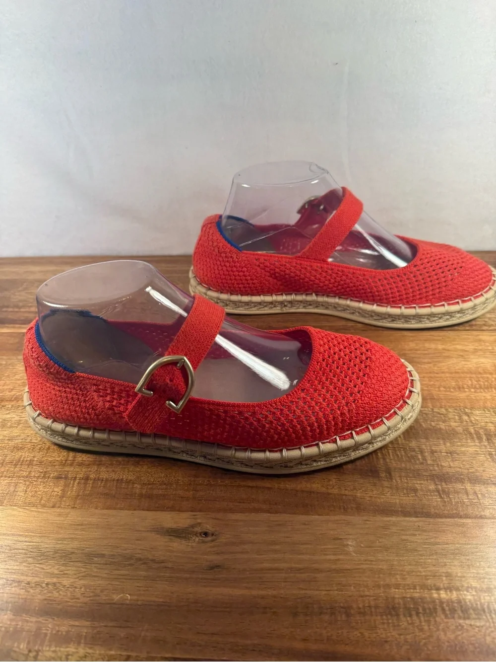 Rothy's Mary Jane Flat with Espadrille Style Sole Red Size 8.5